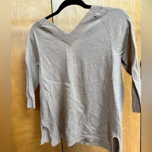 100% Merino Wool Camel V-Neck Sweater Top